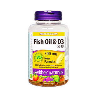 WebberNaturals伟博Omega3深海鱼油添D3青少年学生补脑鱼油100粒