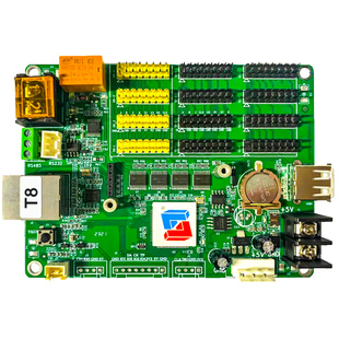 灵信T8控制卡 单双色LED控制卡 网口+U盘led控制卡 可跨多网段