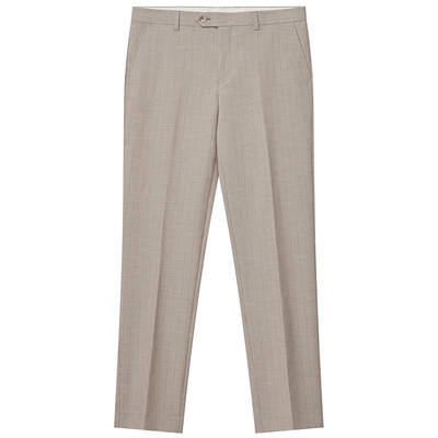 JDV商场同款米白色条纹正装西裤