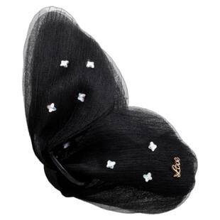 刊赛黑白色蝴蝶结大号抓夹闪钻超仙温柔精致鲨鱼夹后脑勺轻奢发饰