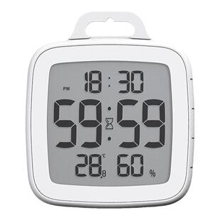 易美特浴室厨房防水挂钟静音家用钟表温湿度倒计时可旋转可立挂表