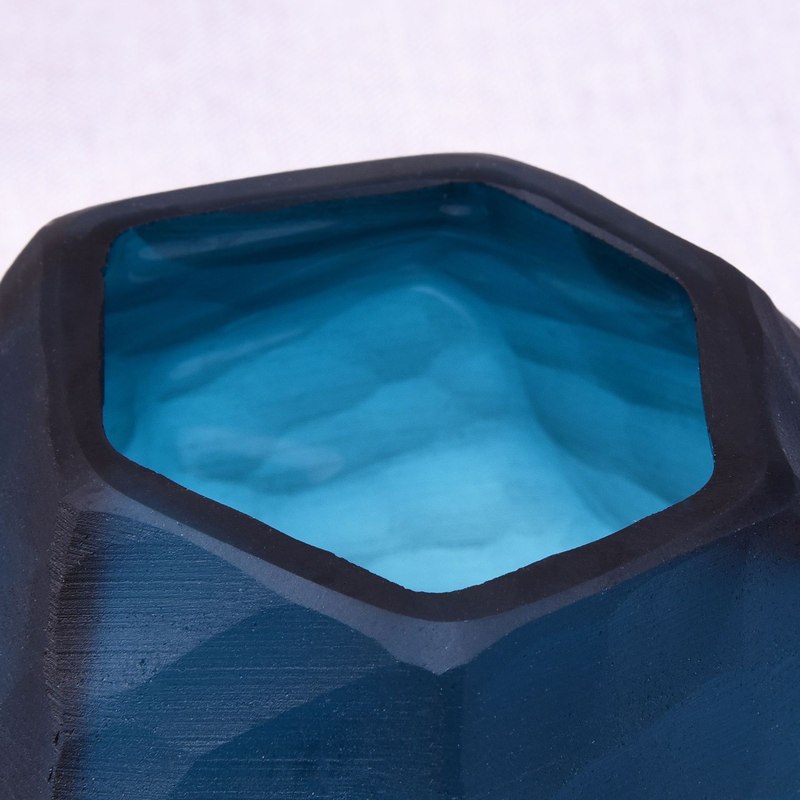 创意迷你磨刻玻璃花插欧式几何小玻璃家用花盆工艺品摆件花瓶