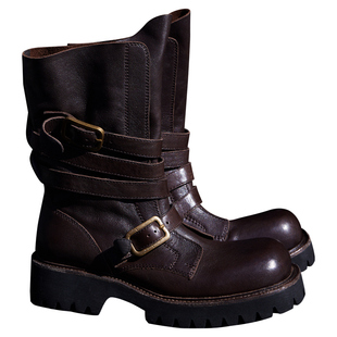 Le' Murmure 厚底机车工程师靴 头层植鞣牛皮 硬朗美学西部工装靴