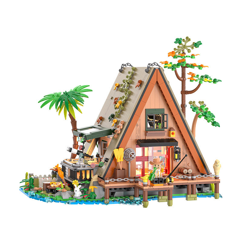 森林木屋积木街景名楼建筑模型