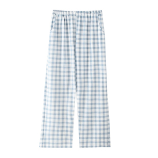 浪莎纯棉睡裤女夏季薄款长裤宽松日系休闲大码可外穿春秋家居短裤