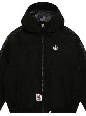 Aape串标字母徽章连帽厚羽绒服