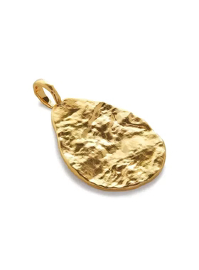 Monica Vinader莫妮卡吊坠Capri缎面泪滴吊坠单坠银镀金配饰女