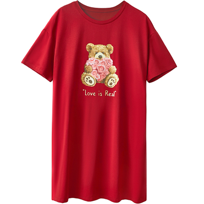 红豆红本命年红色睡裙