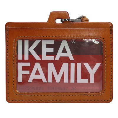 植鞣牛皮手工挂颈绳证件卡套