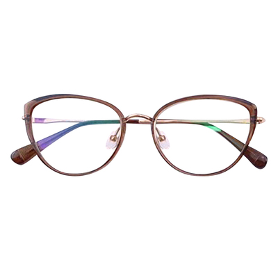 纪禾纯钛猫眼眼镜女近视可配度数