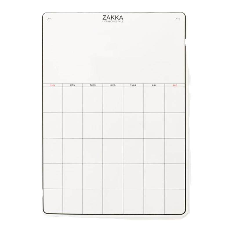 zakka日历冰箱贴留言板磁贴白板磁吸宝宝辅食记录计划表备忘打卡