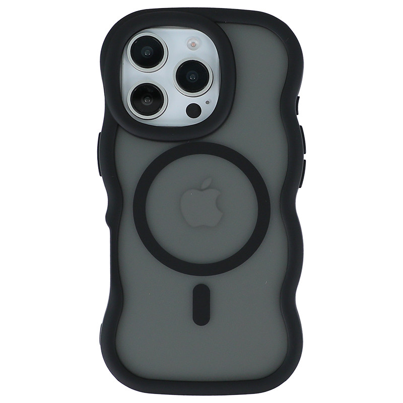高质感波浪磁吸壳适用iPhone16Promax磨砂新款苹果15手机壳肤感14Pro防摔13P小众12男女生16plus创意充电外壳