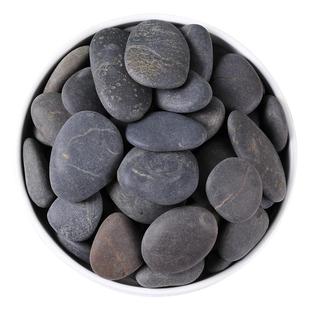 50斤深灰色鹅卵石批发石头庭院铺路造景雨花石原石天然黑色鹅卵石