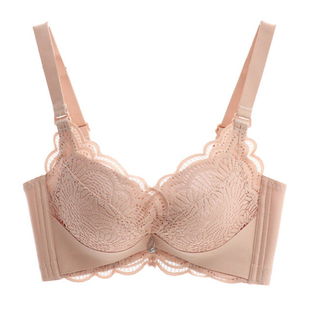 实体爆款内衣女无钢圈平胸小胸罩性感蕾丝加厚5CM文胸调整型上托
