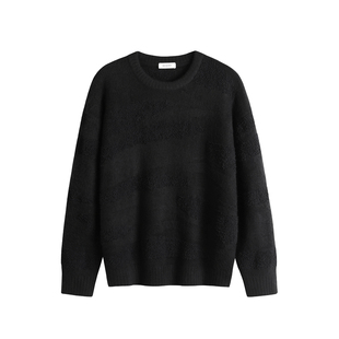 HIM汉崇【商场同款】轻暖云感仿骆驼绒针织线衫简约宽松圆领毛衣