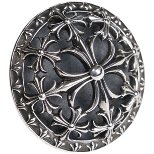 david 定制S925纯银镂空十字架圆盘做旧朋克戒指 男款浮夸指环