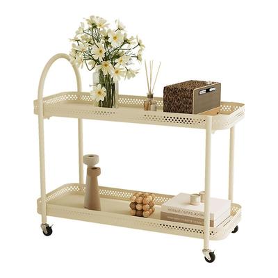 奶油风多层可移动边几