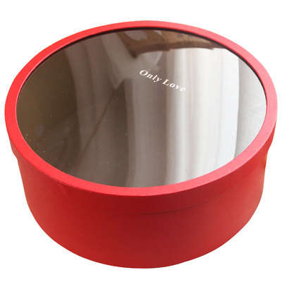 圆形大号简约风红色透明礼品盒