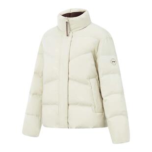 李宁羽绒服女款2026冬季想新款鸭绒立领宽松短款保暖防风运动外套