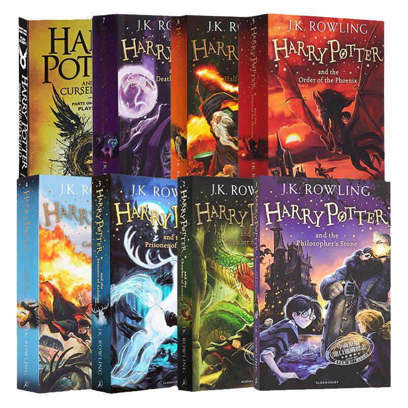 哈利波特英文原版书籍1-8 harry potter英语 英国小说正版jk罗琳哈利波特与魔法石与被诅咒的孩子纪念版原著名