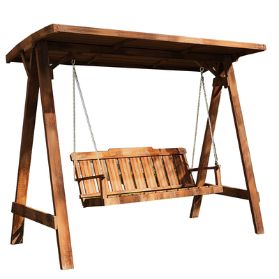 户外庭院防腐木秋千休闲摇椅