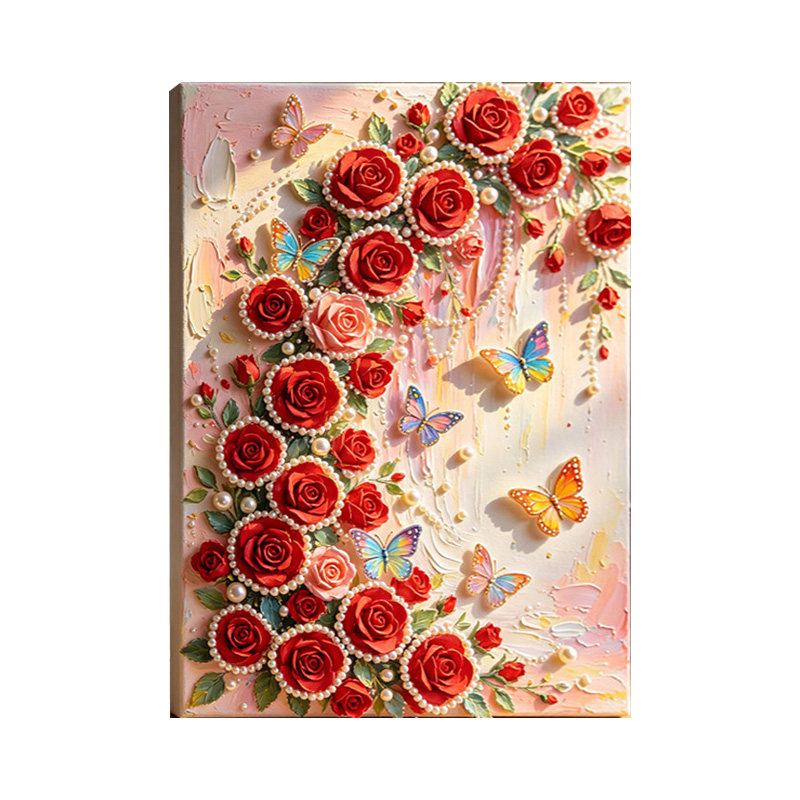 玫瑰蝶恋diy珍珠画手工材料包