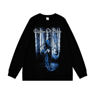 Children of Bodom重金属乐队印花长袖T恤男女款黑色纯棉上衣春秋