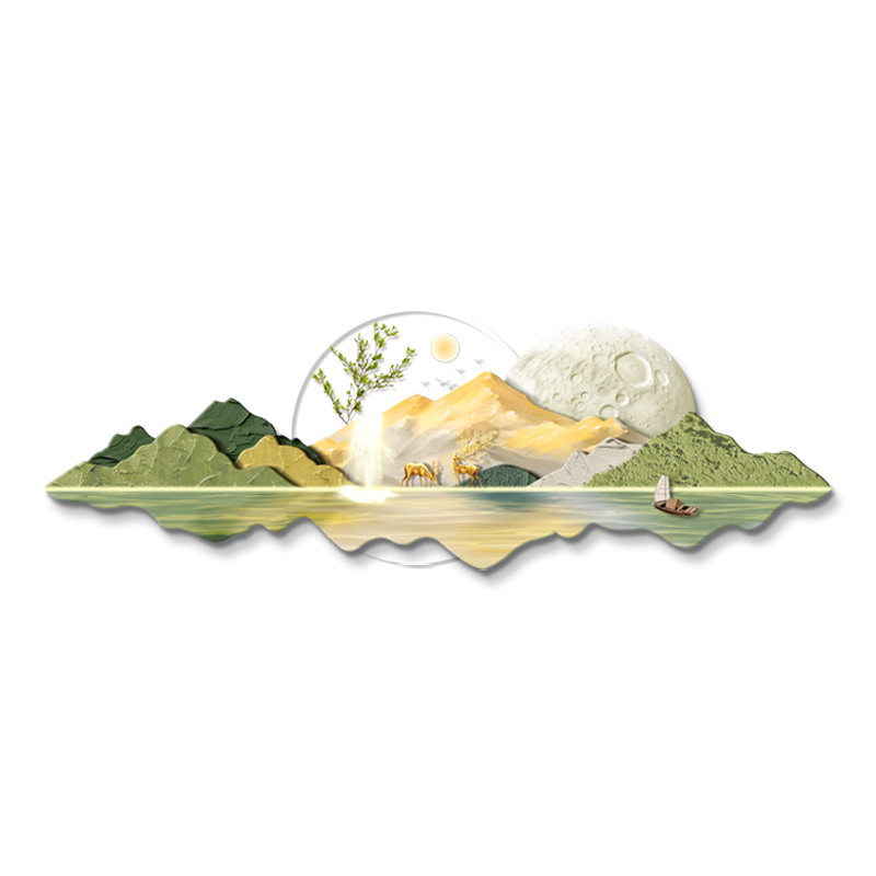奶油风日照金山客厅装饰画