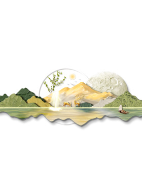 奶油风日照金山客厅装饰画