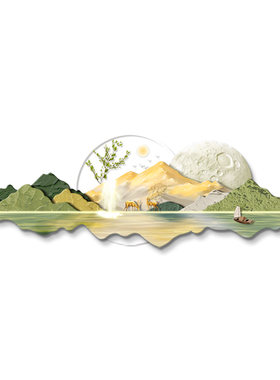 奶油风日照金山客厅装饰画