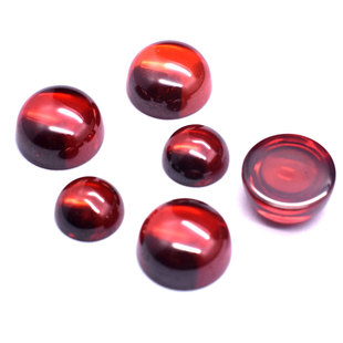 暗红半圆素面宝石裸石平底石榴石弧面圆形钻锆石DIY饰品戒面配石