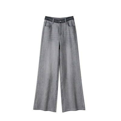 OSA欧莎复古宽松显瘦直筒牛仔裤