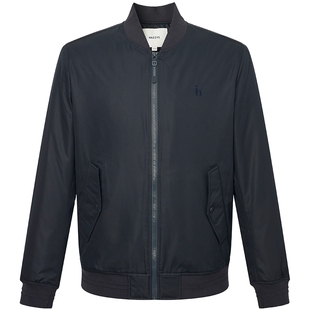 HAZZYS哈吉斯休闲时尚秋冬棒球领棉服男通勤保暖纯色长袖外套上衣