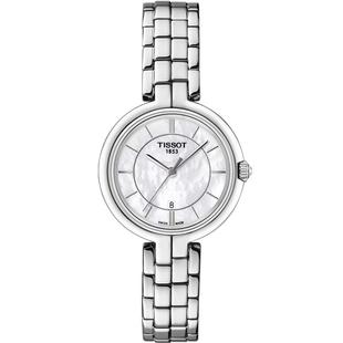 Tissot 天梭女弗拉明戈系列石英钢带贝母表盘女表正品