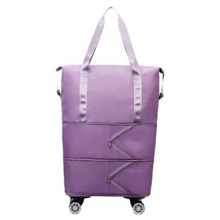 带滑轮万向轮轮子的旅行包女大容量轻便折叠拉杆行李包购物行李袋