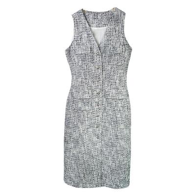 2025春夏新款小香风粗花呢无袖背心连衣裙女气质名媛中长款裙子