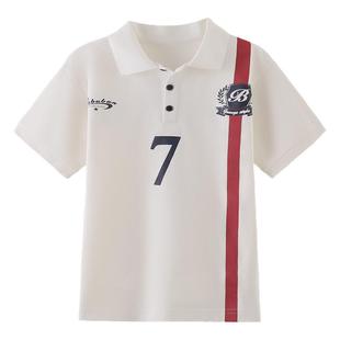 男童短袖t恤夏装薄款2026新款童装儿童运动套装Polo衫男孩中大童