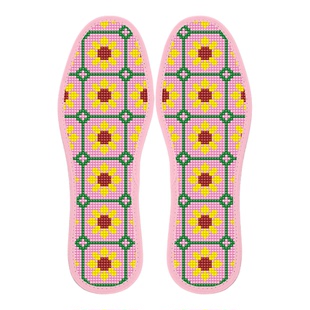 2026年彩边新款十字绣鞋垫半成品带针线吸汗透气手工刺绣鞋垫