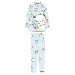 一二布布睡衣套装女加绒加厚甜美可爱法兰绒睡衣裤子女秋冬珊瑚绒