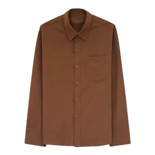 轻熟韩风潮流帅气长袖衬衫男士宽松休闲皱纹垂感免烫衬衣春季上衣