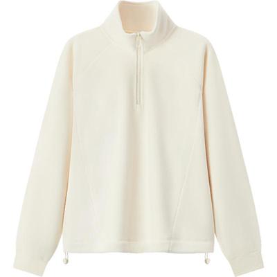 森马摇粒绒立领插肩袖抽绳卫衣女