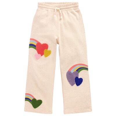 代购 MiniBoden儿童运动裤 26春秋季女童米色纯棉阔腿长裤 2-12岁