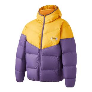 NBA官方湖人/勇士冬季拼色运动厚外套保暖羽绒服短款面包羽绒服