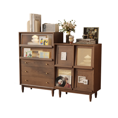 进口实木客厅斗柜边柜收纳柜防尘