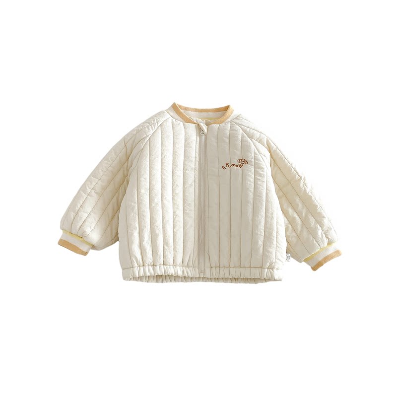 男童冬季加厚卡通刺绣夹棉棒球服