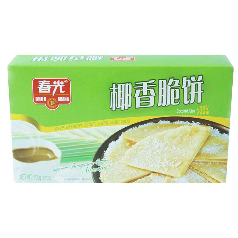 春光椰香脆饼105g网红薄脆酥饼煎饼椰子味饼干休闲零食海南特产