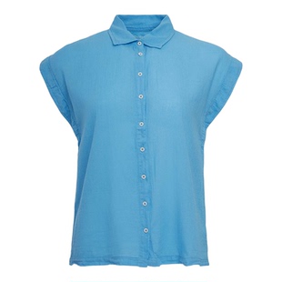 Hartford 短袖薄款上衣简约百搭高级感纯色宽松休闲舒适半袖衬衫