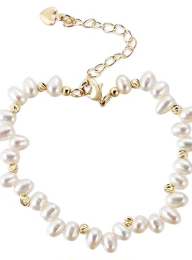 SEULEMENT瑟拉蒙巴洛克珍珠错位金珠手链女2025新款轻奢小众精致