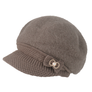 2025新款妈妈帽子女秋冬季洋气加绒中老年人优雅针织毛线帽防寒帽