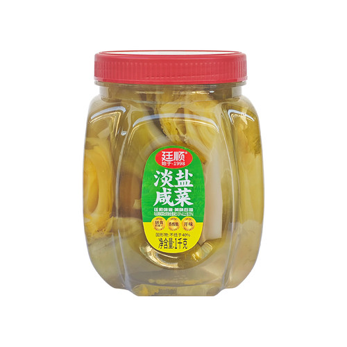 廷顺 淡盐咸菜1kg*6瓶/箱 正宗潮汕下饭小菜配粥开胃即食炒猪肚